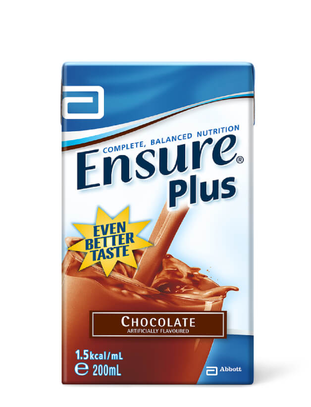 Ensure® Plus Tetra Pack Chocolate - Contains 7 to 20g protein per serve and 28 essential vitamins & minerals.