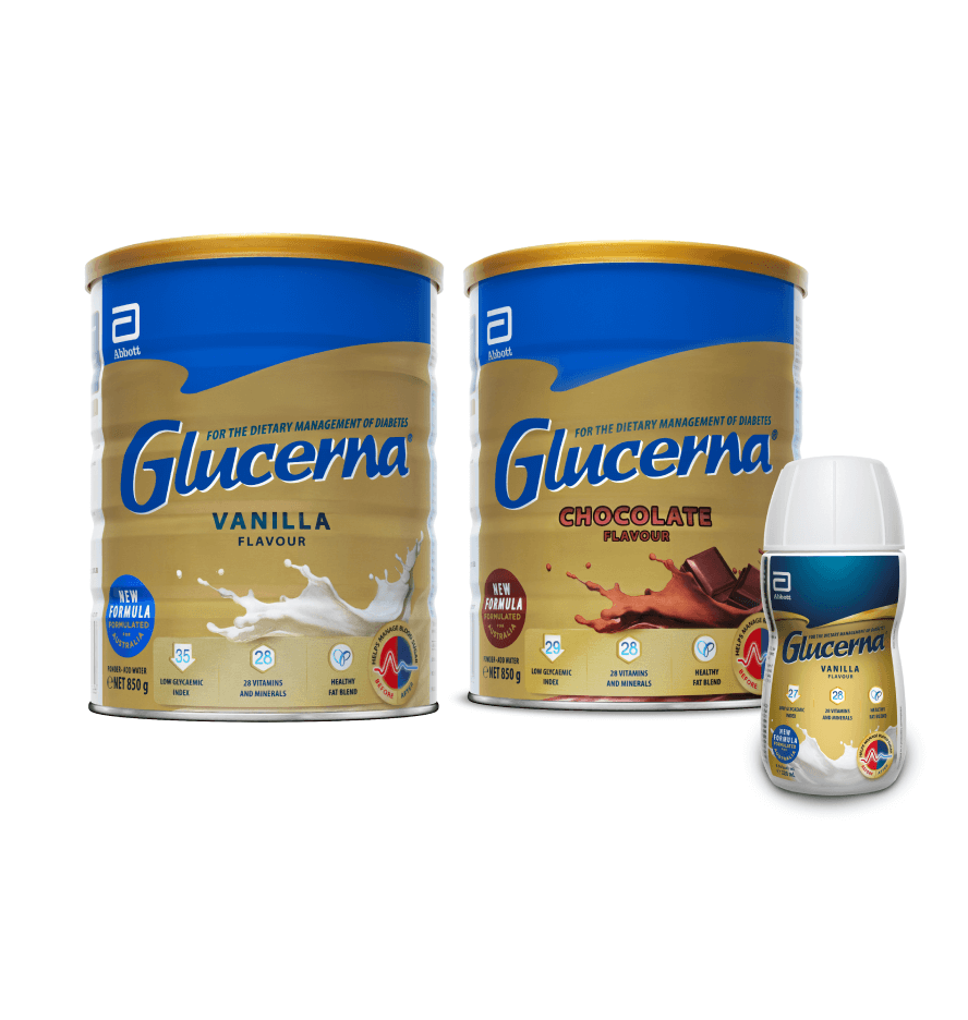 Benefits of Glucerna® - Formulated to support people with diabetes, has 28 essentials vitamins & minerals with a low glycaemic blend.