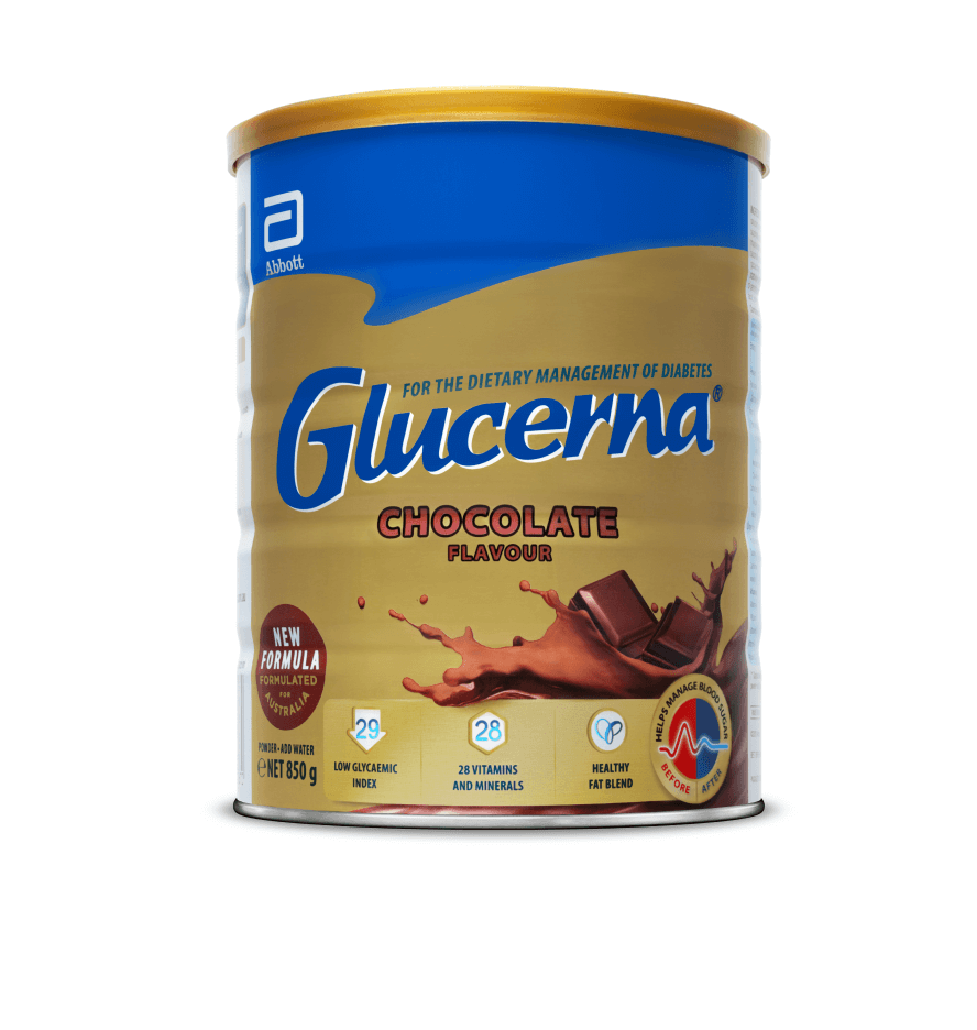 Glucerna® Powder Chocolate - low in glycaemic index (GI) and provides complete, balanced nutrition for people with diabetes.