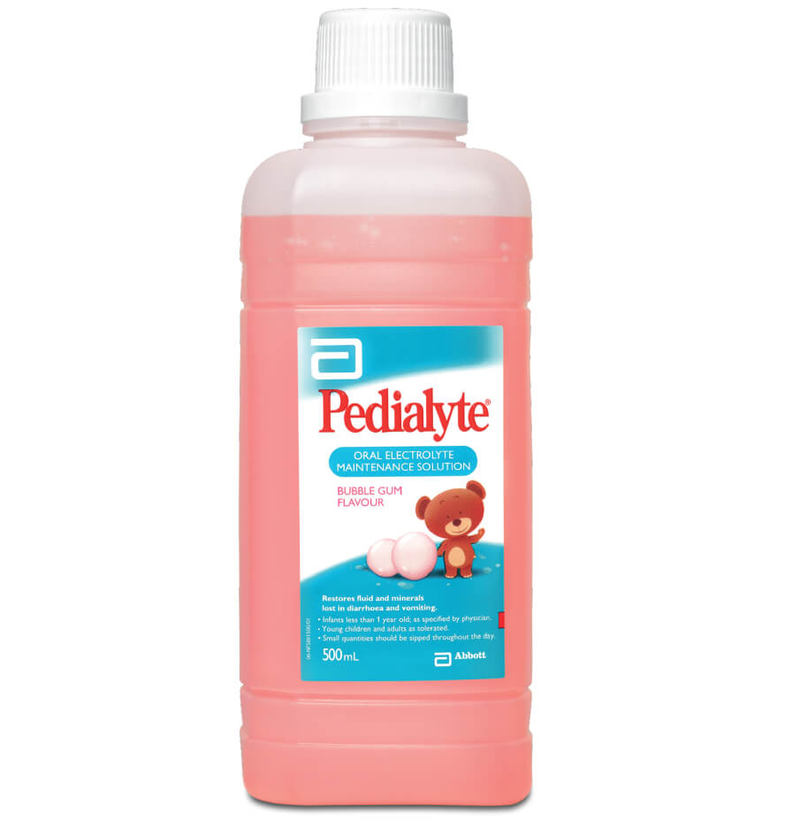 Pedialyte - Therapeutic oral electrolyte maintenance solution for infants and children with dehydration or fluid loss.