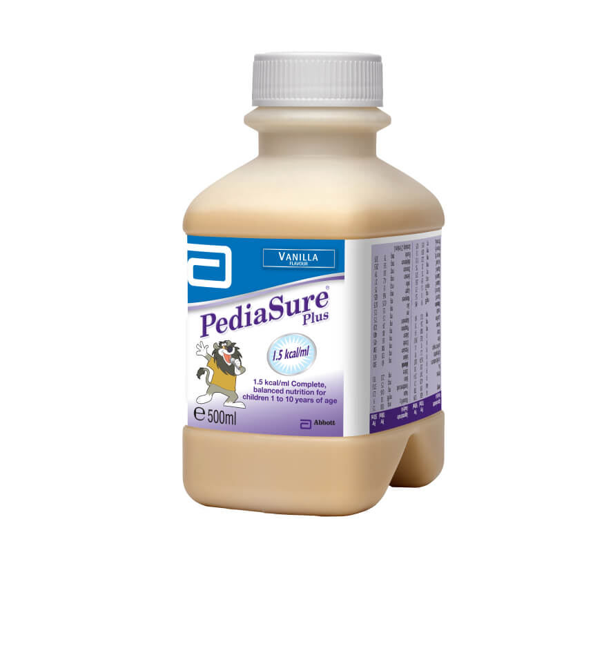 PediaSure Plus is a 1.5 kcal/mL complete, balanced and fibre-free oral nutritional supplement and tube feed for children aged 1–10 years with, or at risk of developing, disease-related malnutrition.