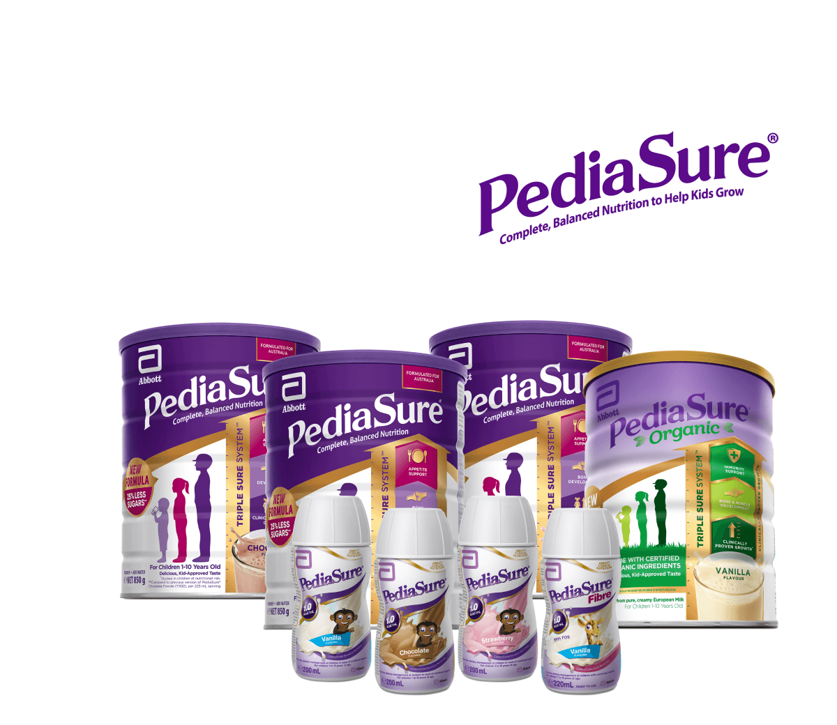 PediaSure® - Complete and balanced nutritional supplement for kids including 28 essentials vitamins and minerals.