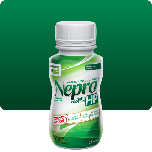 Nepro HP - Complete renal nutrition to help improve nutrition status and replace protein lost during dialysis.