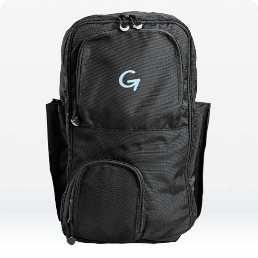 FreeGo backpack - Designed to carry FreeGo system, alongside 500 mL or 1000 mL feed containers.