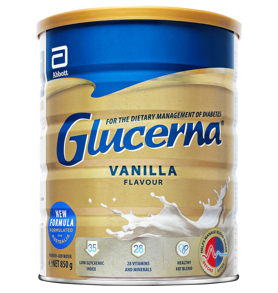 Glucerna Powder - Clinically proven to provide a steady release of glucose, helping minimise blood glucose spikes. 

