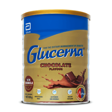 Glucerna Powder Chocolate - Nutritional supplement with a low-GI of 29.