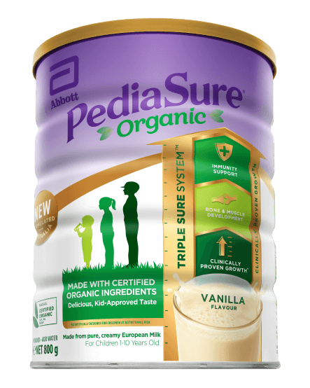 PediaSure Organic Powder - Balanced nutritional supplement powder made with certified organic ingredients.