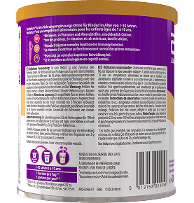 Pack photo de la boisson nutritionnelle au chocolat pour enfants Pediasure 850 g, soulignant qu'elle est destinée aux enfants âgés de 1 à 10 ans et qu'elle est dotée du système Triple Sure qui met en évidence les éléments nutritionnels essentiels, la croissance, le développement et le soutien immunitaire, avec un flash indiquant qu'il s'agit d'un goût approuvé par les enfants