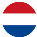 Nederlandse vlag bijgesneden tot een cirkel