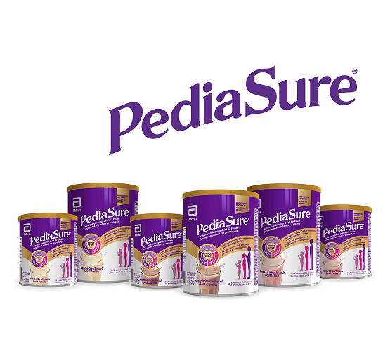 Assortiment Pediasure Shake-producten in 400 g en 850 g in verschillende smaken