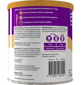 Zijfoto van Pediasure 400g Aardbei met gedetailleerde ingrediëntenlijst, bewaarvoorschriften en aanbevolen gebruik