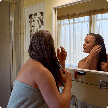 Woman doing a mindful getting ready routine