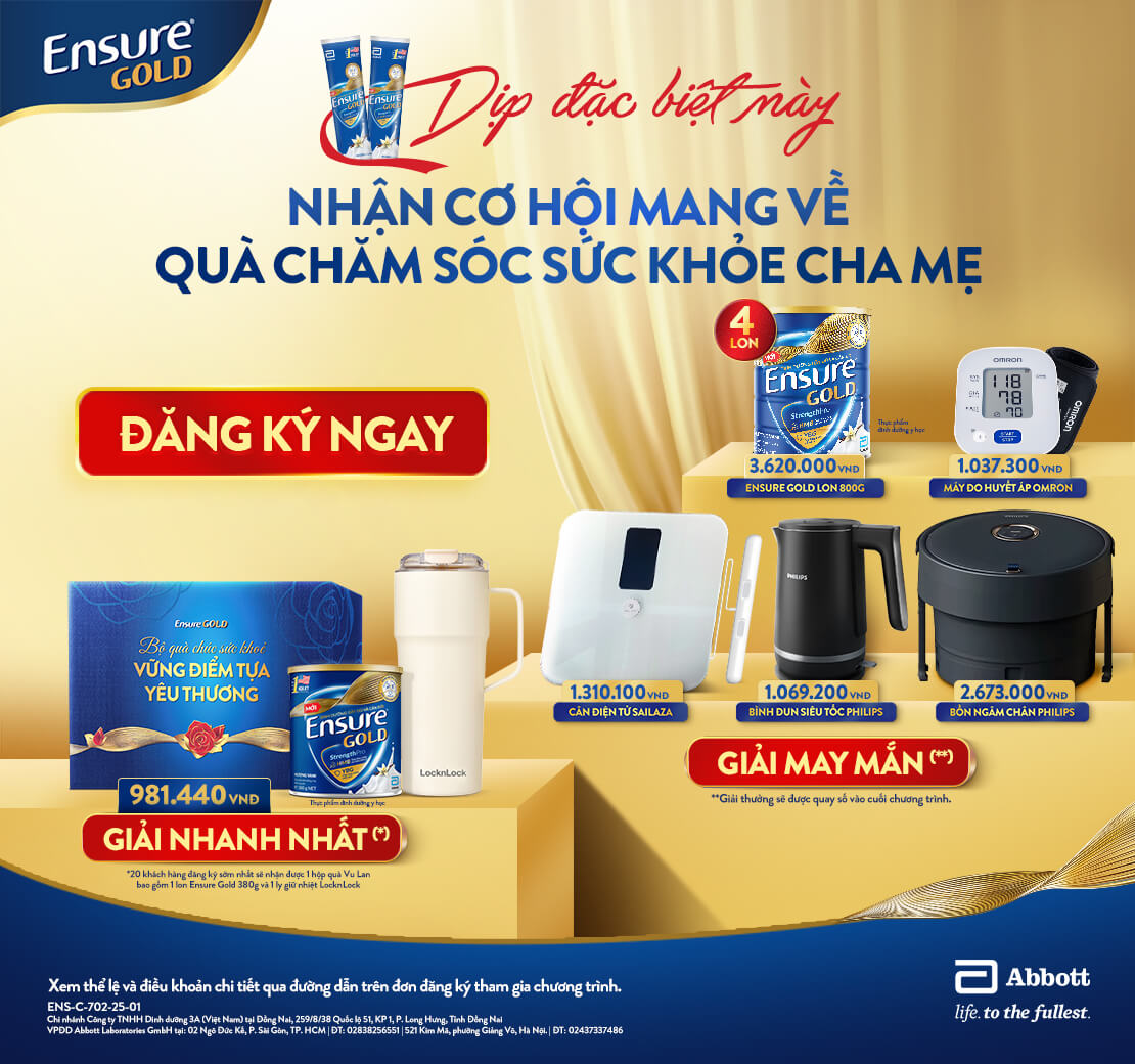 Chăm Sóc Sức Khỏe Vàng, Nhận Ưu Đãi Đặc Biệt Từ Ensure Gold 
