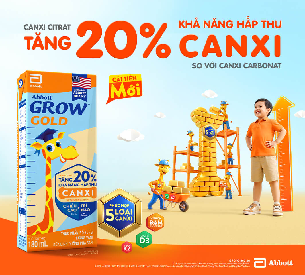 Cải tiến mới - Canxi Citrat Tăng 20% khả năng hấp thu canxi so với Canxi Carbonat