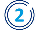 Cercle avec le chiffre 2 pour symboliser la deuxième étape du processus