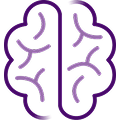 Une icône montrant les contours d'un cerveau pour démontrer le développement cognitif