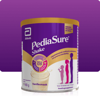 400g PediaSure vanille voedingssupplement verpakking met blauwe achtergrond