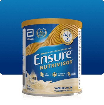 400g Ensure vanille voedingssupplement verpakking met blauwe achtergrond