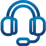 Blue headphone icon