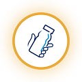 Icon illustrating a Glucerna® Control bottle being shaken before drinking