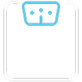 Icon showing a scale and a balanced meal plate symbolising weight maintenance