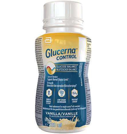 Glucerna® Control[1] Vanilla Flavour Shake – Source of Chromium[1], Low Glycaemic Index[3], 15.4 g Protein, and 223 kcal[13]